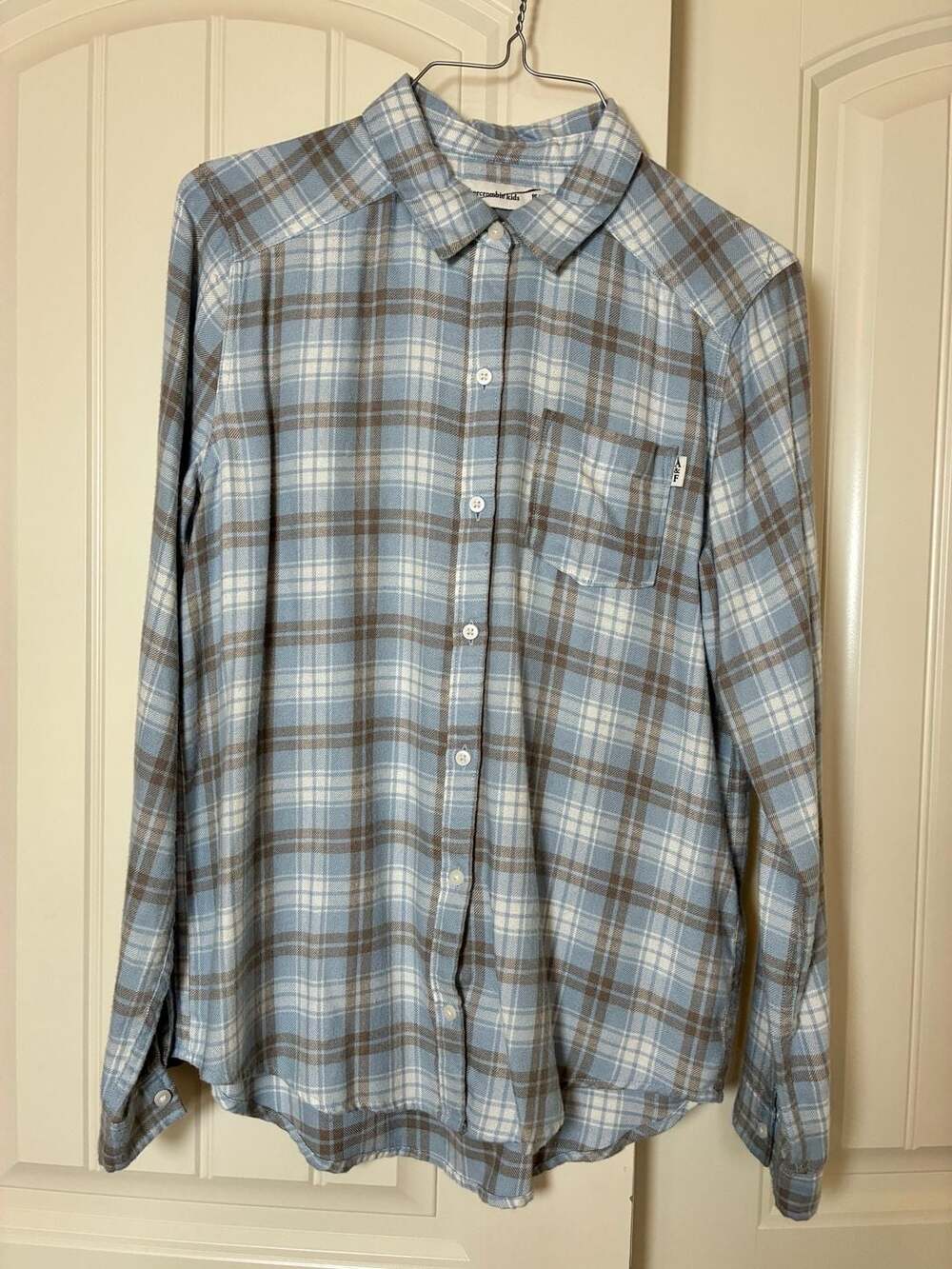 abercrombie kids long sleeve plaid shirt xl